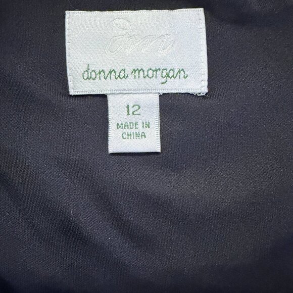 DONNA MORGAN FIT AND FLARE BLACK COCKTAIL DRESS - Picture 6 of 11